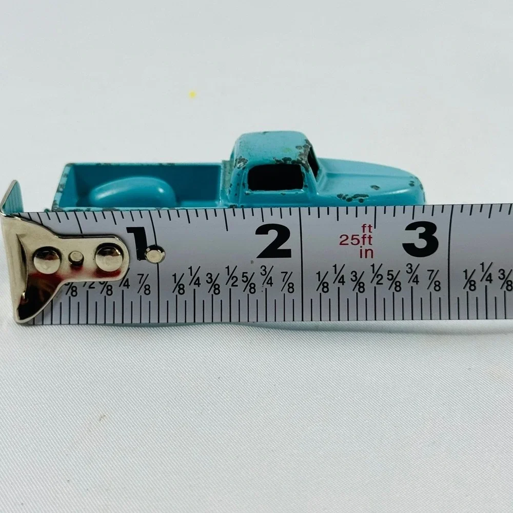 Vintage Renwal No 14 Pickup Truck Diecast Metal Toy Turquoise Blue USA Made 3